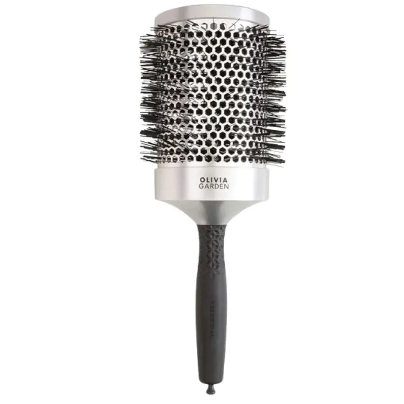 Szczotka Olivia Garden Essential Blowout Classic Silver antystatyczna do modelowania włosów 85 mm