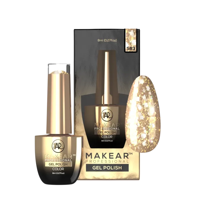 MAKEAR S63 GOLD STAR Lakier hybrydowy 8 ml