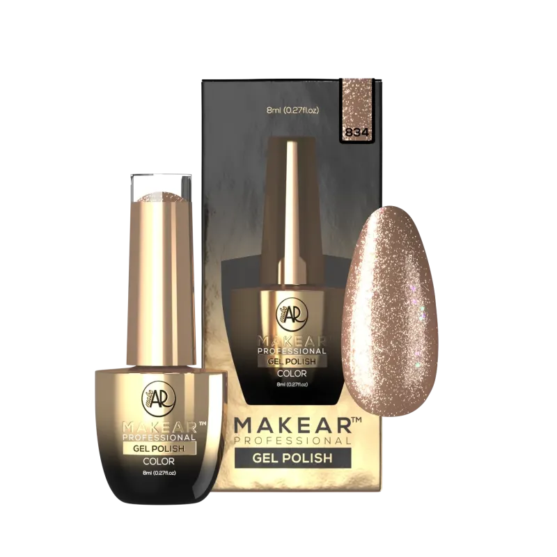 MAKEAR GLITTER 834 Lakier hybrydowy 8 ml