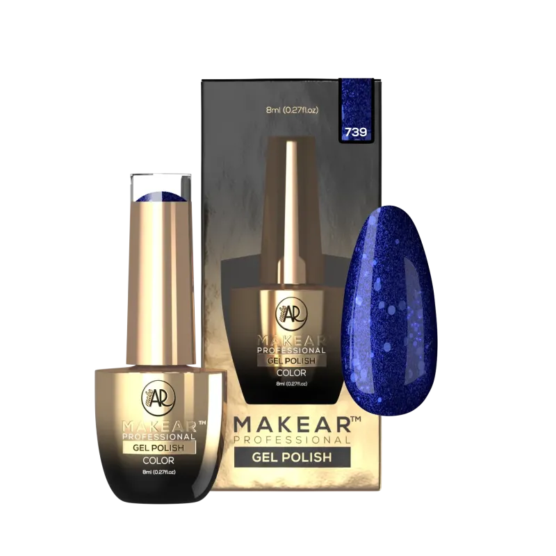 MAKEAR GLITTER 739 Lakier hybrydowy 8 ml