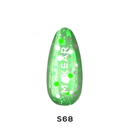 MAKEAR PREMIUM GLITTER S68 Lakier hybrydowy Makear 8ml