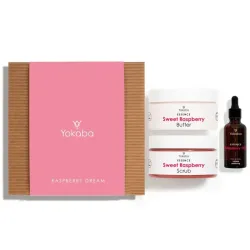 YOKABA Raspberry dream Zestaw prezentowy: Raspberry oil 50ml, Raspberry Butter 200ml, Raspberry Scrub 250g