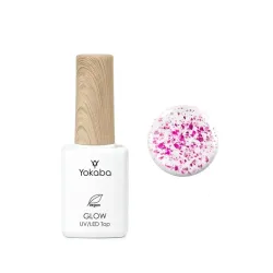 YOKABA 02 Pink Top Glow uv/led - Top Hybrydowy UV/LED z efektem 7 ml