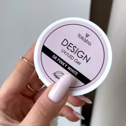 YOKABA 08 PINKY WHITE DESIGN UV/LED - Żel budujący, samopoziomujący 50 ml