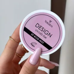YOKABA 09 ROSE MIST DESIGN UV/LED - Żel budujący, samopoziomujący 50 ml