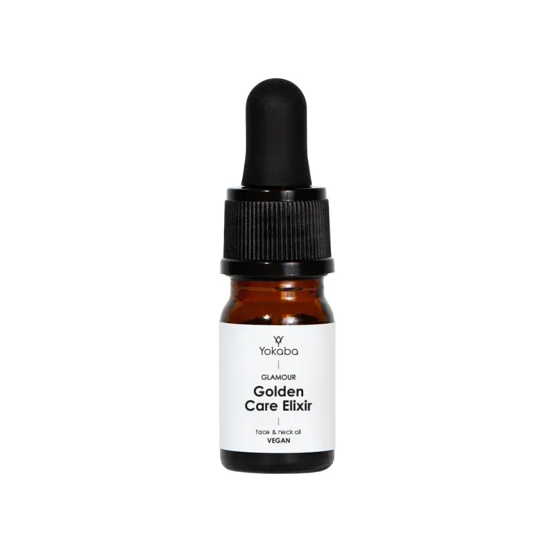 YOKABA Golden Care Elixir face&neck Oil Vegan Glamour -  odżywczy Elixir z 24k złotem do twarzy i szyi 4 ml