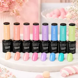 CLARESA LOLLIPOP 8szt. LAKIER HYBRYDOWY DO PAZNOKCI PASTELOWE