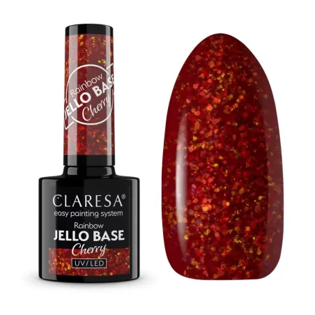 Claresa Rainbow Jello Base Cherry - baza hybrydowa 5g