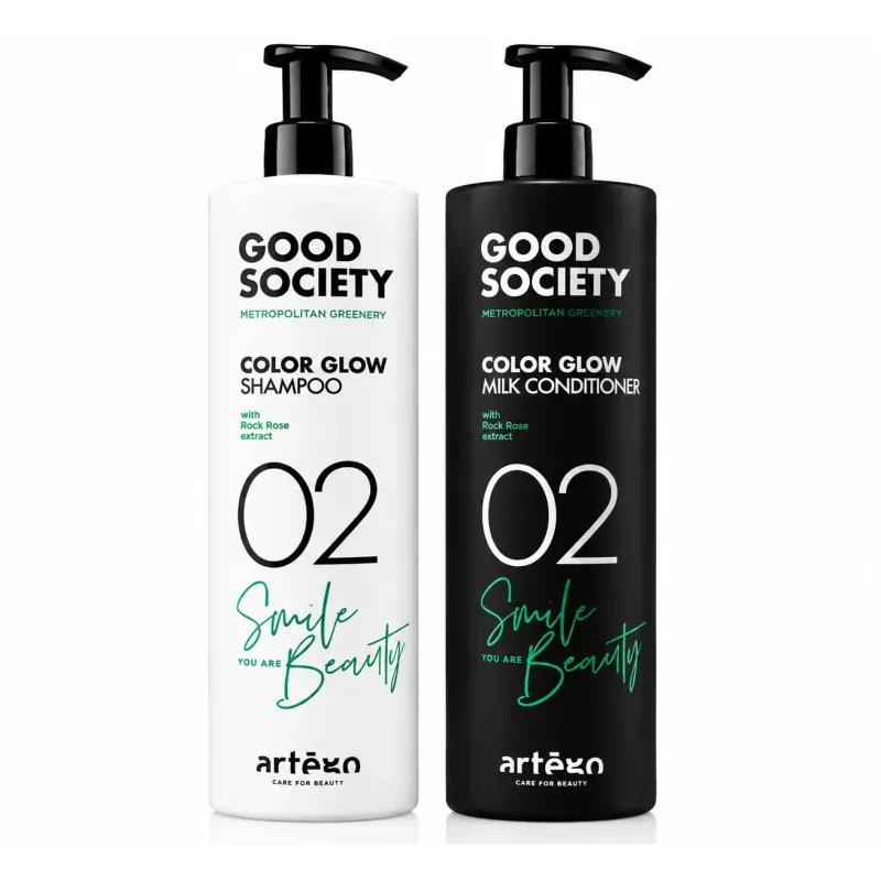 Artego Good Society 02 Color Glow – zestaw szampon 1000ML i odżywka 1000ML do włosów farbowanych