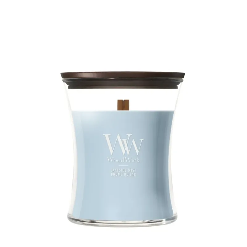 WoodWick Lakeside Mist - średnia świeca zapachowa 275g