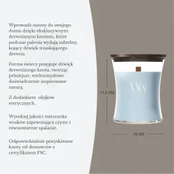 WoodWick Lakeside Mist - średnia świeca zapachowa 275g
