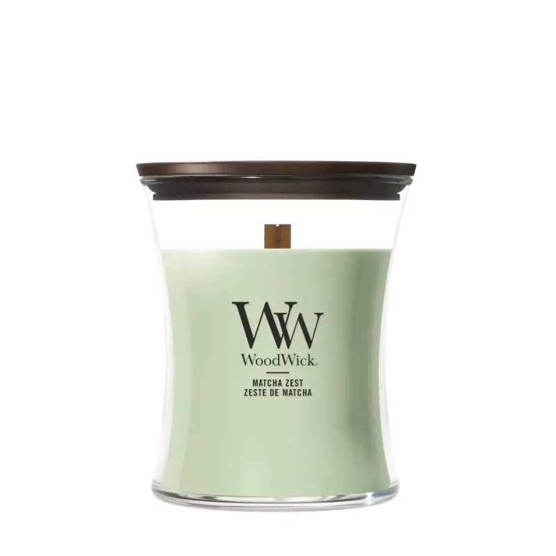 WoodWick Matcha Zest świeca średnia 275 g drewniany knot