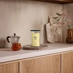 WoodWick Yuzu & Vetiver – duża świeca zapachowa z drewnianym knotem 610 g