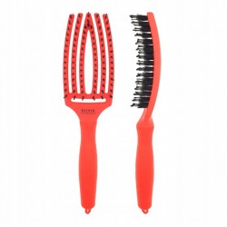 Olivia Garden Finger Brush Combo Medium, Szczotka do Rozczesywania Włosów i Masażu, Włosie Dzika, Neon Orange