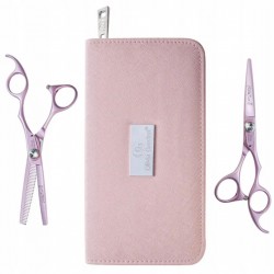 Olivia Garden SilkCut Think Pink Zestaw nożyczki 5,75″ + degażówki 6,35″