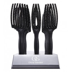 Olivia Garden Finger Brush, zestaw szczotek, włosie dzika, display 12 szt